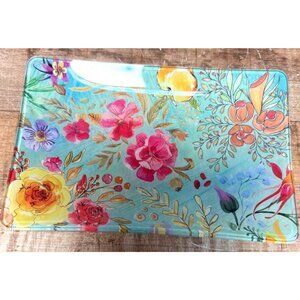 Michel Design Works Glass Floral Trinket Dish Vibrant Colors